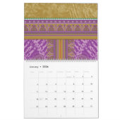 ein Kreuzstich mit lila und gelber Ba Kalender (Jan 2026)