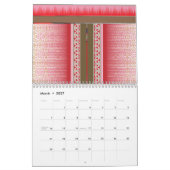ein Kreuzstich mit rotem Hintergrund Kalender (Mär 2027)