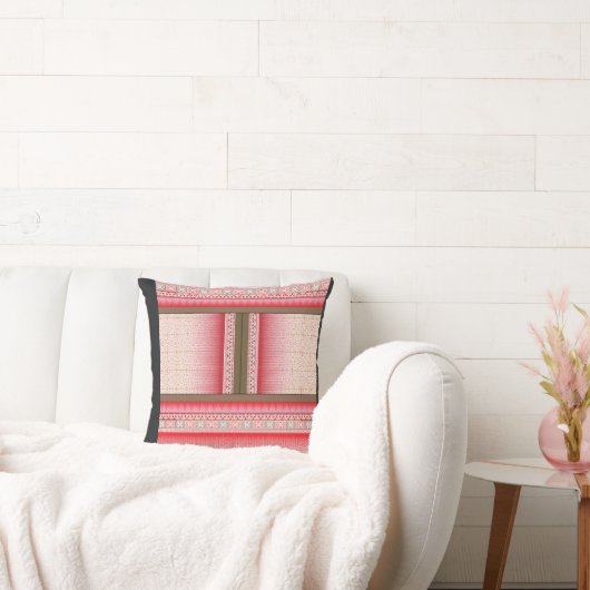 ein Kreuzstich mit rotem Hintergrund Kissen (Liege)