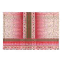 ein Kreuzstich mit rotem Hintergrund Kissenbezug