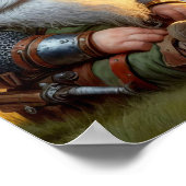 Ein Krieger, der eine Erholung einnimmt Poster (Ecke)