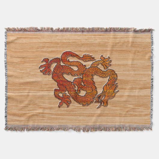Ein Krimson Dragon auf Bamboo wie Decke (Vorderseite)
