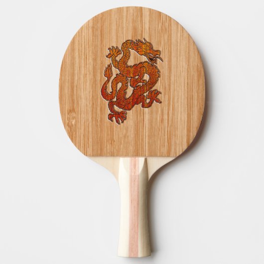 Ein Krimson Dragon auf Bamboo wie Tischtennis Schläger (Vorderseite)