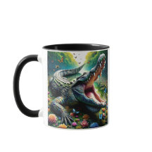 Ein Krokodil ist offen.