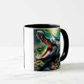 Ein Krokodil ist offen. Tasse (VorderseiteRechts)