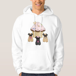 Ein Kuchen-süße Mops-Hunde Hoodie