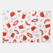 Ein Küchentuch mit einem hellen, fröhlichen Druck. (Horizontal)