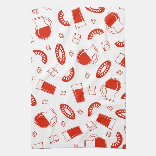 Ein Küchentuch mit einem hellen, fröhlichen Druck. (Vertikal)