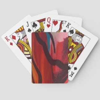 Ein kühner und farbenfroher Blumendruck Spielkarten