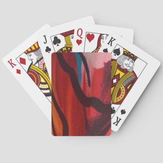 Ein kühner und farbenfroher Blumendruck Spielkarten (Rückseite)