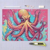 Ein kühnes Pop Art Octopus Dekoupage Design Seidenpapier (Handwerk)