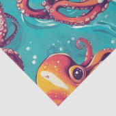 Ein kühnes Pop Art Octopus Dekoupage Design Seidenpapier (Detail)