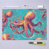 Ein kühnes Pop Art Octopus Dekoupage Design Seidenpapier (Handwerk)