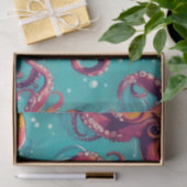 Ein kühnes Pop Art Octopus Dekoupage Design Seidenpapier (Geschenk)