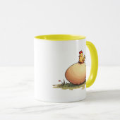 Ein Küken näht ein Ei. Tasse (VorderseiteRechts)