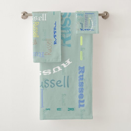 Ein kundengebundenes Namenstuch Set-perfekt für Badhandtuch Set (Insitu)