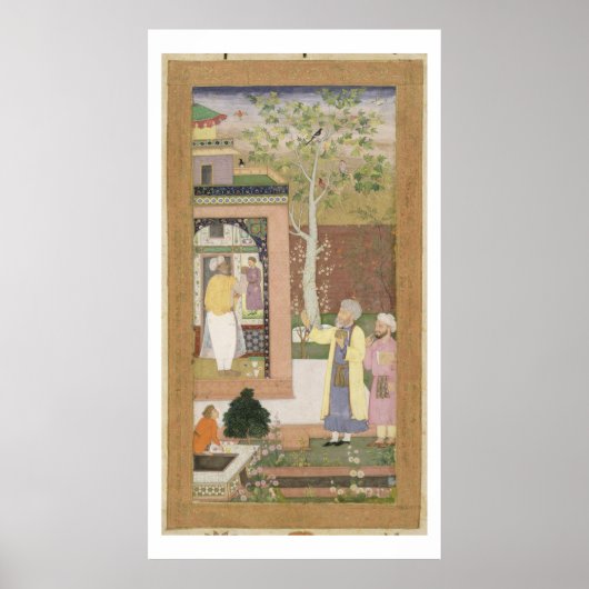 Ein Künstler, der das Innere eines Gartenpavilles  Poster (Vorne)