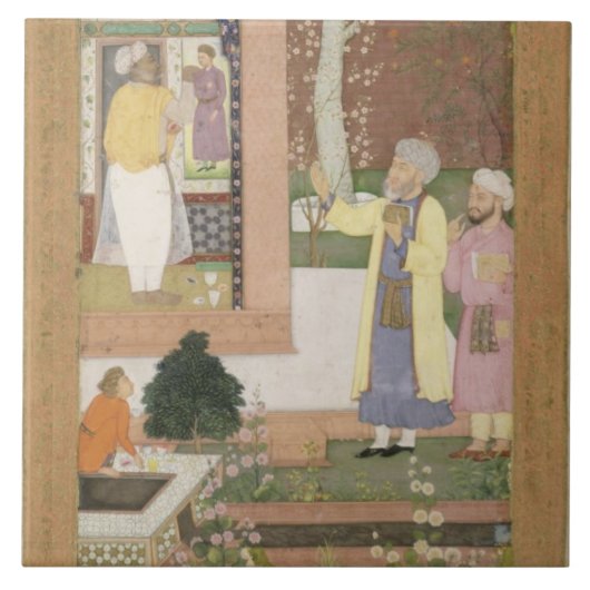 Ein Künstler, der den Innenraum eines Garten pavi Fliese (Vorderseite)