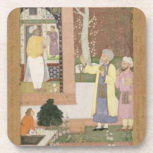 Ein Künstler, der den Innenraum eines Garten pavi Untersetzer