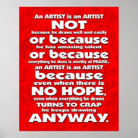 Ein Künstler ist... Poster (Vorne)