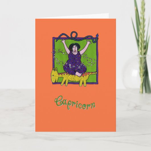 Ein künstlerischer Steinbock-Gruß Karte (Vorderseite)