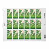 Ein künstlerisches Muster in Grün und Gold, das ei Adressaufkleber (Vorne)