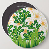 Ein künstlerisches Muster in Grün und Gold, das ei Button (Vorne & Hinten)