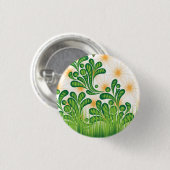 Ein künstlerisches Muster in Grün und Gold, das ei Button (Vorne & Hinten)
