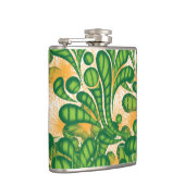 Ein künstlerisches Muster in Grün und Gold, das ei Flachmann (Rechts)