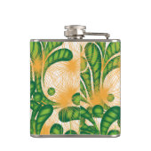 Ein künstlerisches Muster in Grün und Gold, das ei Flachmann (Rückseite)