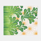 Ein künstlerisches Muster in Grün und Gold, das ei Fleecedecke (Vorderseite (Horizontal))