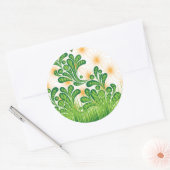 Ein künstlerisches Muster in Grün und Gold, das ei Runder Aufkleber (Umschlag)