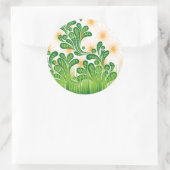 Ein künstlerisches Muster in Grün und Gold, das ei Runder Aufkleber (Tasche)