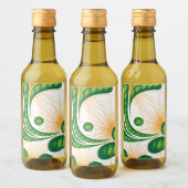 Ein künstlerisches Muster in Grün und Gold, das ei Weinetikett (Flaschen)