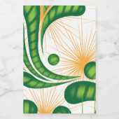 Ein künstlerisches Muster in Grün und Gold, das ei Weinetikett (Einzelnes Label)