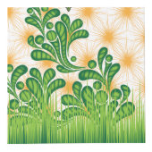 Ein künstlerisches Muster in Grün und Gold, das ei Würfel (Rechts)