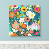 Ein Kunstwerk aus blühendem Garten mit lebhafter F Leinwanddruck (Insitu (Holzboden))