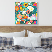 Ein Kunstwerk aus blühendem Garten mit lebhafter F Leinwanddruck (Insitu (Schlafzimmer))