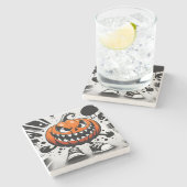 Ein Kürbis Steinuntersetzer (Seitenansicht)