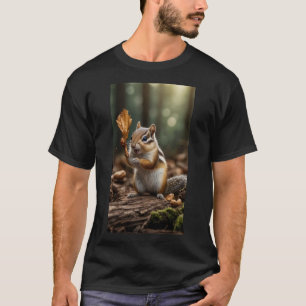 Ein kurioses Chipmunk, das Nüsse im Wald sammelt T-Shirt