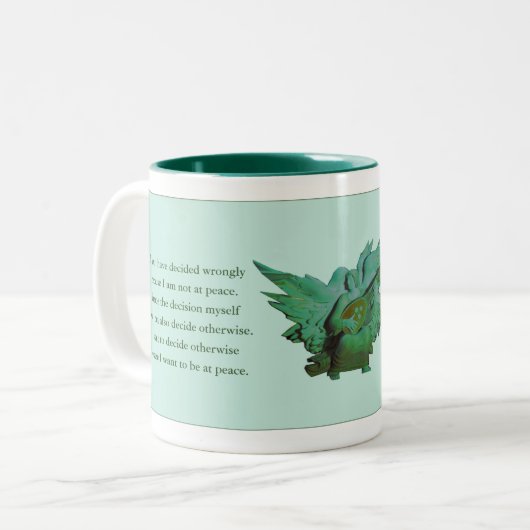 Ein Kurs in Wunder Geschenk Tasse, grün, spirituel Zweifarbige Tasse (Vorderseite Links)