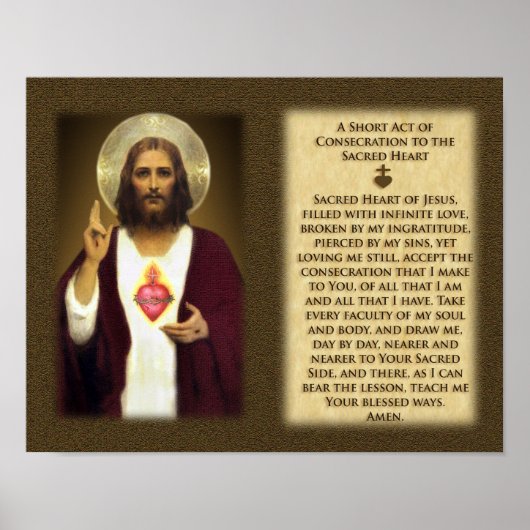 Ein Kurzer Akt der Bewahrung des heiligen Herzens Poster (Vorne)