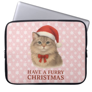 Ein kuscheliges Weihnachten süße Santa Sibirische Laptopschutzhülle