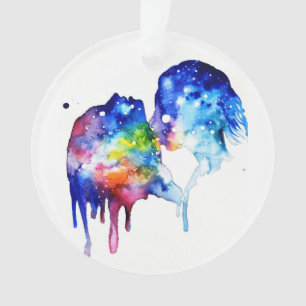 Ein Kuss auf ihre Nackenschmuck-Keramik Ornament