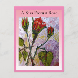 Ein Kuss aus einer Rose Postkarte