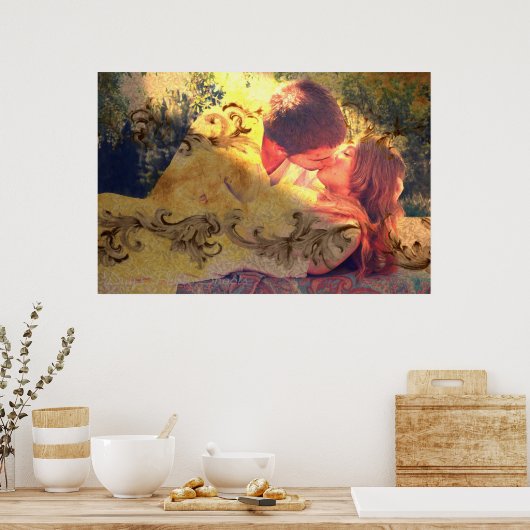 Ein Kuss für die Schönheit des Prinzen Charming Poster (Küche)