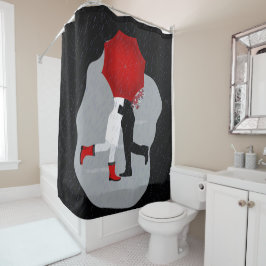 Ein Kuss im Regen Duschvorhang