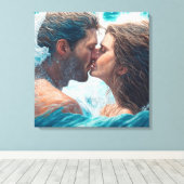 Ein Kuss in den Wellen Leinwanddruck (Insitu (Holzboden))