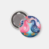 "Ein Kuss in Feathers" Glücklicher Valentinstag Magnet (Vorderseite/Rückseite)