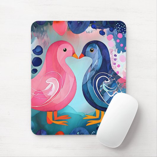 "Ein Kuss in Feathers" Glücklicher Valentinstag Mousepad (Mit Mouse)